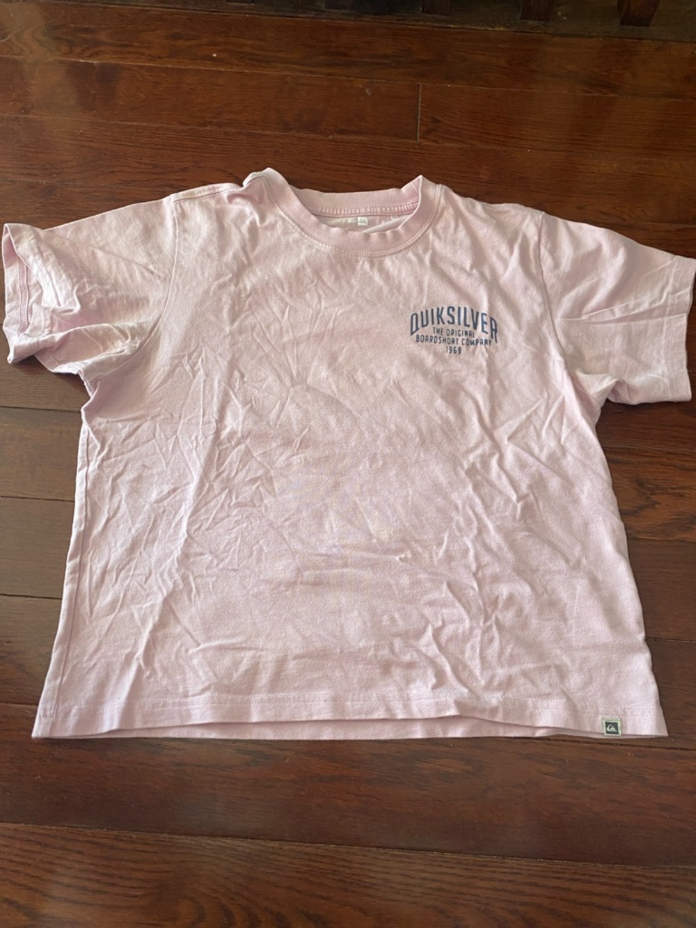 Quiksilver Light Pink Short Sleeve Tee with Small Chest Logo